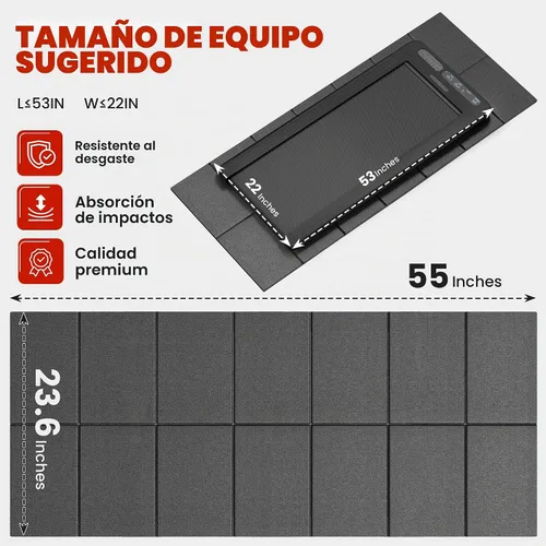 Vista 2 de Walking Pad Treadmill Mat for Carpet Floors,55x24 Hardwood Floor Protection