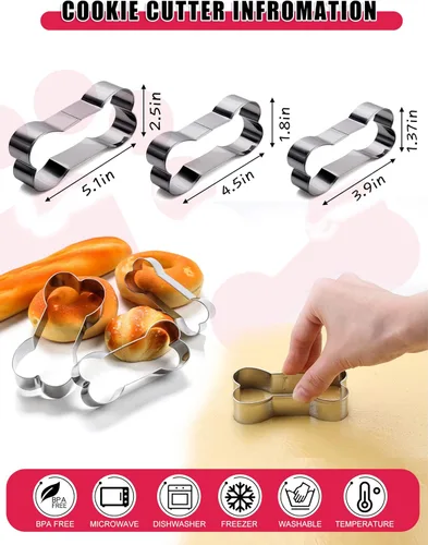Vista 4 de Moldes de Silicona Caseros para Golosinas de Perros - Cortadores de Galletas para Golosinas de Perros - Recetas de Golosinas para Perros, Moldes