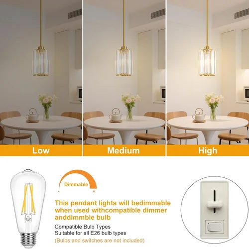 Vista 5 de Paquete de 2 luces colgantes para isla de cocina, modernas lámparas colgantes doradas, mini candelabro de cristal para isla de cocina, lámparas