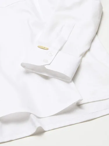 Vista 7 de Calvin Klein Camisa combinada de punto sin hierro para mujer de talla grande, Blanco