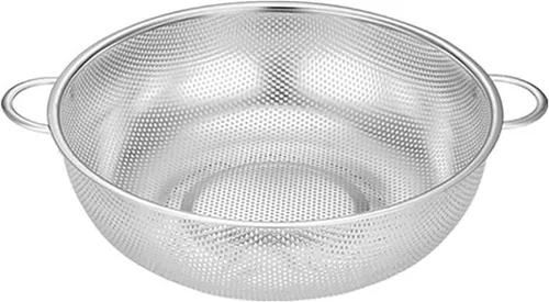Vista 9 de Colador de acero inoxidable, colador de malla fina, colador de metal con asa, espaguetis, frutas, verduras, cesta coladora de alimentos de cocina