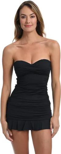 Vista 6 de La Blanca Island Goddess - Traje de baño tankini con parte delantera torcida, Negro, 14