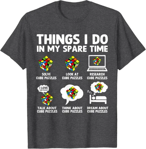 Vista 33 de Things I Do in My Spare Time Cube Puzzle Speed Cubing Camiseta