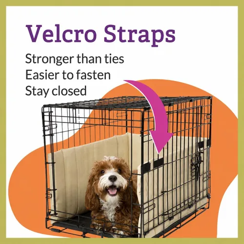 Vista 3 de Pet Dreams Parachoques para jaulas para perros, cómodo forro y protector de cola de perro para jaula interior, se adapta a jaulas iCrate de 18, 24