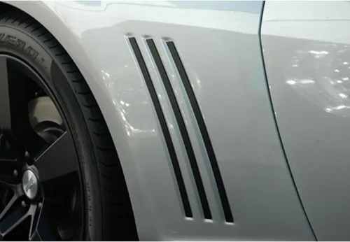 Vista 6 de x xotic tech Compatible con Chevy Camaro L & R - Adhesivo de ventilación lateral de rayas negras 2010-2021