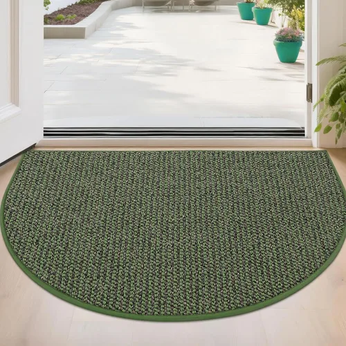 Vista 10 de BEQHAUSE Tapete Atrapa Suciedad para Puerta 17" x 30" Semicírculo Antideslizante Lavable Tapetes de Entrada Alfombras Absorbentes de Bienvenida