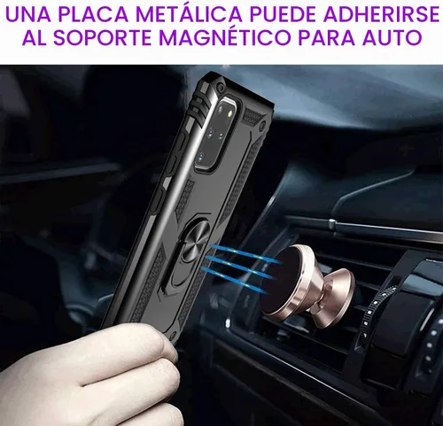 Vista 3 de Androgate Funda para Samsung Galaxy S20 Plus con protectores de pantalla HD, soporte de anillo de metal de grado militar con soporte de soporte