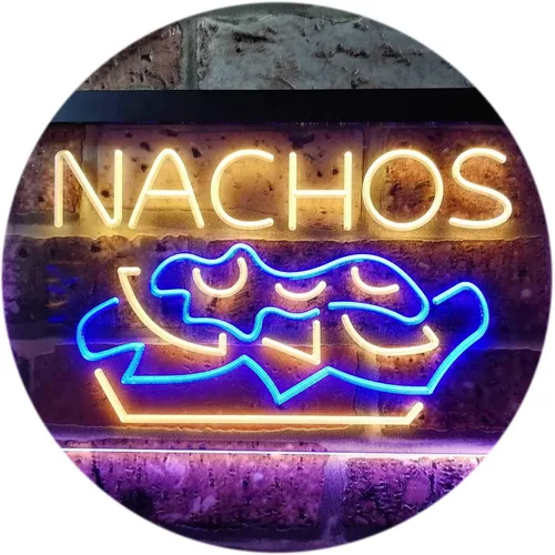 Vista 13 de ADVPRO Nachos Café - Letrero de neón LED de doble color, azul y rojo, 16 x 12 pulgadas, st6s43-i0314-Br