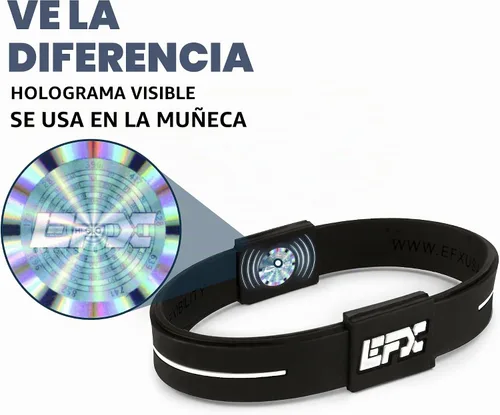 Vista 3 de EFX Pulsera de equilibrio de rendimiento, pulsera de silicona para atletas Negro/Azul