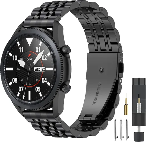 Vista 5 de Banda de reloj de metal de liberación rápida de 0.709 in 0.787 in 0.866 in Negro