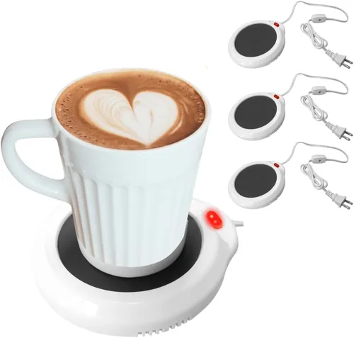 Vista 10 de Evelots Calentador eléctrico de tazas de escritorio, placa de calentamiento de velas, calentador de taza de café, también ideal para té caliente