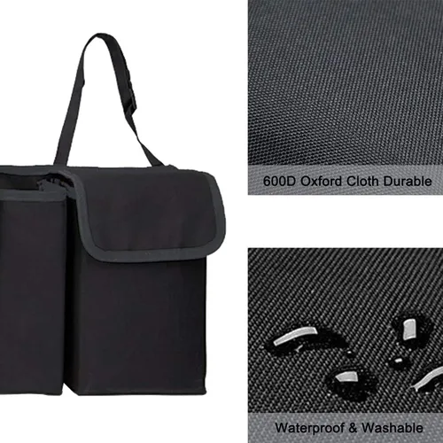 Vista 5 de AOPHY Organizadores y almacenamiento para auto, organizador colgante para asiento trasero con 5 bolsillos, bolsa de organización impermeable