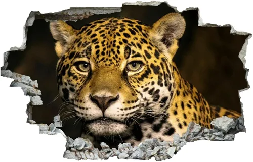 Vista 10 de Decoración de pared 3D de animales, calcomanía de pared extraíble de perro, moderna, impermeable, calcomanías murales para agujero de pared
