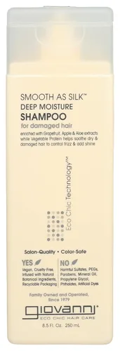 Vista 11 de Giovanni Smooth As Silk™ Champú de humedad profunda- 2 fl oz Apple + Aloe Extracts, Calms Frizz, Wash & Go, Lauryl & Laureth Sulfate Free