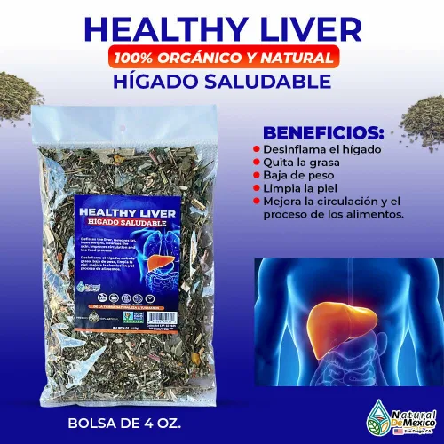 Vista 2 de Higado Saludable Compuesto Herbal 4oz. 3.99 oz. Desintoxicar El Cuerpo Bajar