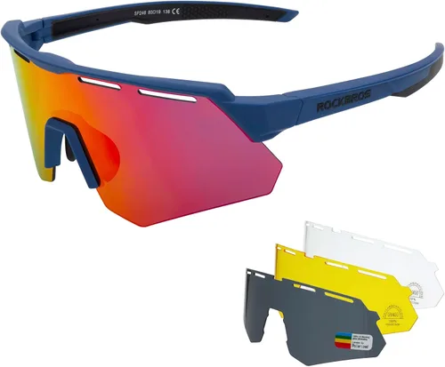 Vista 9 de ROCKBROS Gafas de sol deportivas polarizadas para hombres, para béisbol, ciclismo, protección UV400 para mujeres y hombres