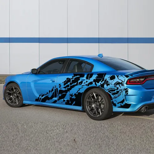 Vista 3 de Nightmare Side Graphics - Calcomanías de vinilo compatibles con Dodge Charger (negro)