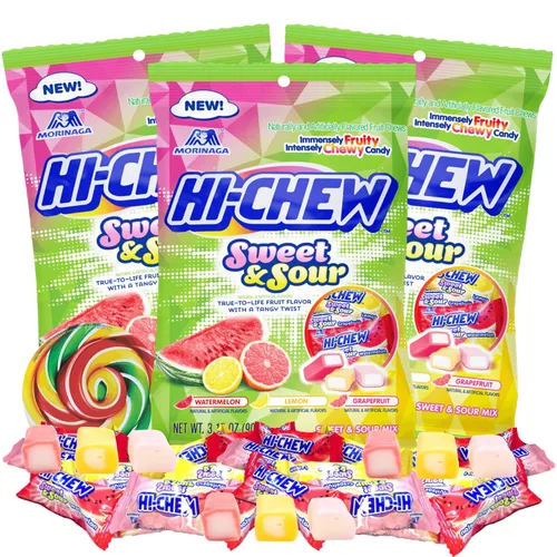 Vista 10 de Sweetzo - Caramelos masticables de mezcla de bayas envueltos individualmente con sabor afrutado, golosinas de tamaño de bocado compartibles, bolsas