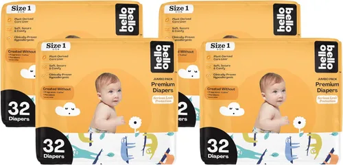 Vista 41 de Hello Bello Premium Pañales para bebé talla 1, 32 unidades de pañales desechables, extra absorbentes, hipoalergénicos con ajuste cómodo y seguro