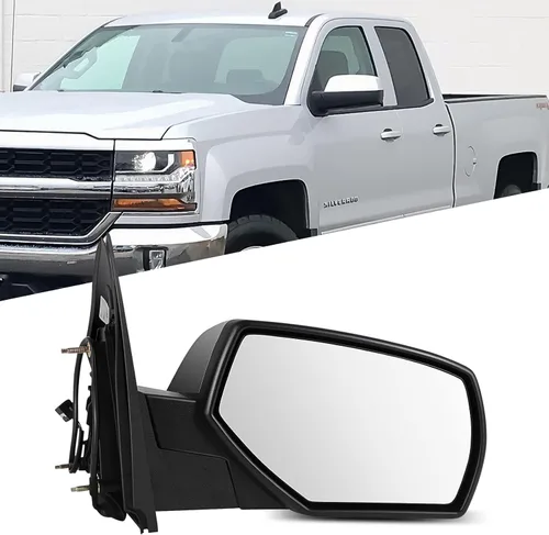 Vista 48 de Conjunto de espejo lateral del conductor o del pasajero para Ford F150 F250 F350 plegable manual, sin calefacción, color negro liso, paquete de 1