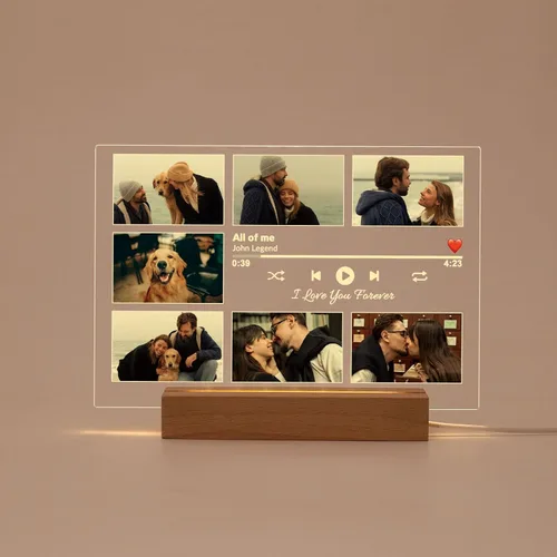 Vista 18 de Placa de música personalizada, cubierta de álbum de canción personalizada, marco de fotos personalizado, arte de vidrio, regalo de fotos, regalo
