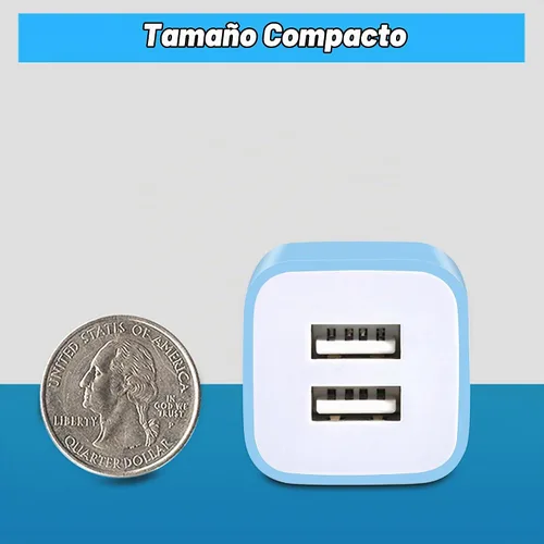 Vista 4 de X-EDITION Cargador de pared USB, paquete de 4 unidades de 2.1 A de doble puerto USB, adaptador de corriente, enchufe de carga, bloque de carga, cubo