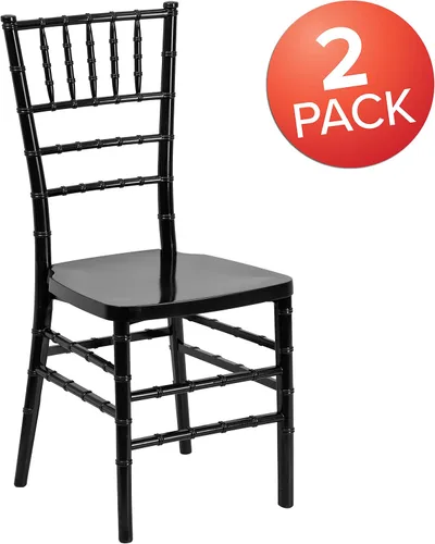 Vista 4 de Flash Furniture HERCULES PREMIUM Series Silla apilable Chiavari de resina negra