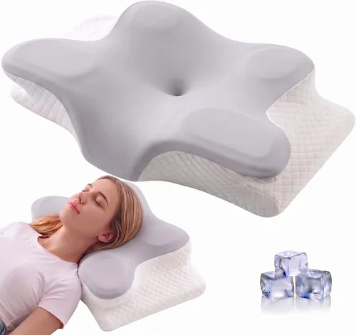 Vista 8 de Almohada cervical cervical para aliviar el dolor de cuello - Almohada Azul