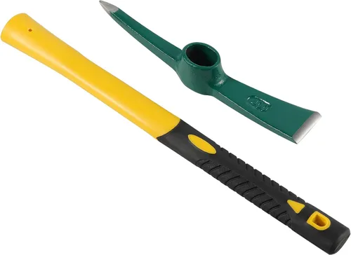 Vista 3 de KEILEOHO Azada de mattock de 15 pulgadas, hacha forjada para jardín con mango de goma, azada de mattock para jardinería, aflojar el suelo, acampar