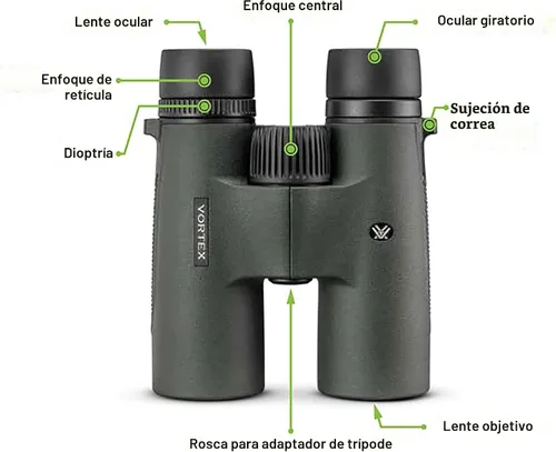 Vista 6 de Binoculares Vortex Triumph HD 10x28 Óptica HD, trípode adaptable, impermeable, a prueba de niebla, a prueba de golpes, incluye funda de transporte