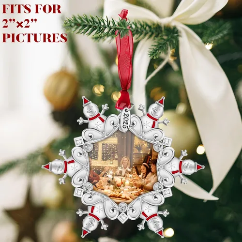 Vista 4 de GUOER Adorno para árbol de Navidad 2025, marco de fotos, regalo de vacaciones, decoración del hogar, decoraciones de Navidad, regalos de Navidad