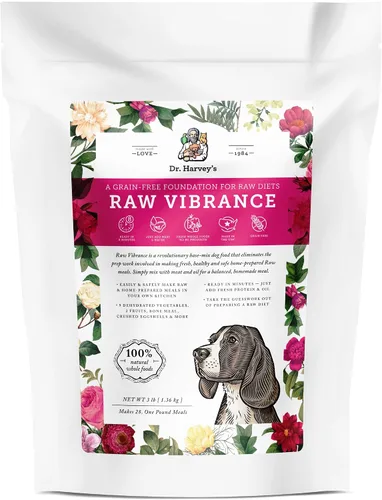 Vista 10 de Dr. Harvey's Raw Vibrance Sin Granos Base Deshidratada para Dieta de Comida Cruda para Perros (Tamaño de Prueba 5.5 Oz)