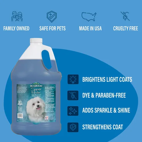 Vista 2 de Bio-Groom - Champú súper blanqueador para perros, champú blanqueador para mascotas, suministros de baño para perros, lavado de cachorros