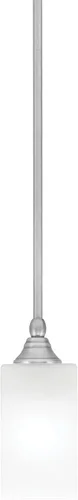 Vista 255 de Toltec Lighting Tallo Colgado Mini colgante, acabado de cobre negro, 3.5" cuadrado humo burbuja vidrio