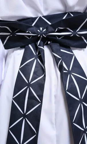 Vista 5 de Haikyuu Disfraz de cosplay de anime para hombre casual bata tipo kimono con bufanda Obi