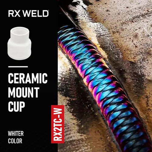 Vista 5 de RX WELD #12 Cerámica (paquete doble) Copas de soldadura TIG blancas
