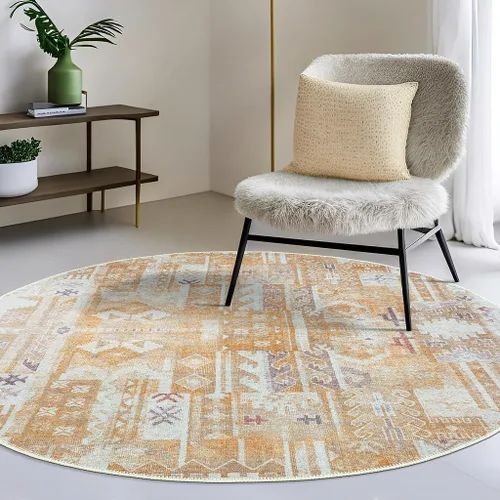 Vista 55 de GLN Rugs Traditional Collection - Alfombra de felpilla lavable a máquina, tradicional lavable, antideslizante, alfombra de felpilla de pelo corto
