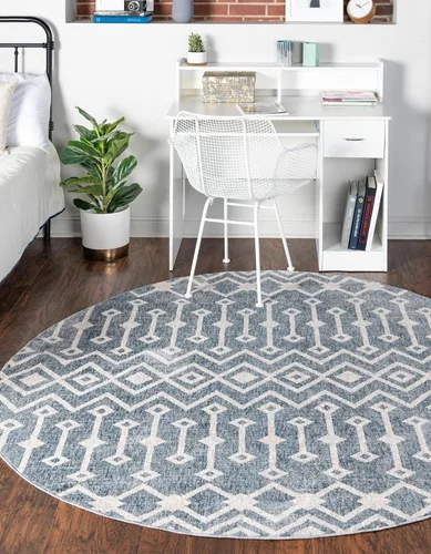 Vista 21 de Unique Loom Eco Trellis Collection - Alfombra de área, nativa (rectangular 2 pies 0 pulgadas x 3 pies 0 pulgadas, gris carbón/azul claro)