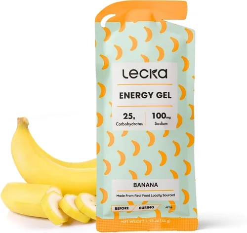 Vista 10 de Lecka Gel energético, 12 geles para ejercicio de resistencia, fabricado con frutas reales y semillas de albahaca, proporciona energía natural