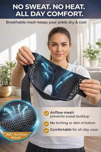 Vista 4 de Tobillera de estabilidad 3D para hombres y mujeres, ajuste rápido, figura 8, estabilizador de tobillo ligero con cordones en el zapato