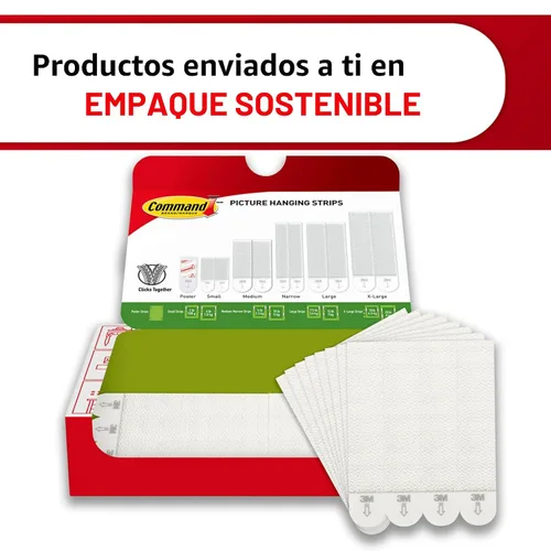 Vista 10 de Command Tiras para colgar cuadros XL de 2 libras, 1 par de tiras blancas Command resistentes para colgar cuadros