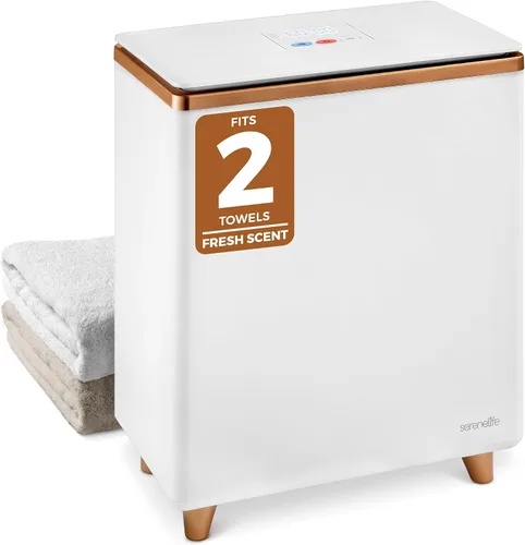 Vista 10 de SereneLife - Calentador de toallas rectangular, cubo con capacidad grande, calentador de toallas y mantas de un solo toque con tapa aislada, para 2