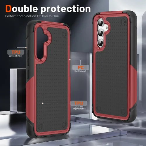 Vista 124 de Jeylly Compatible con Samsung Galaxy A22 5G Funda, Funda Samsung A22 5G con 2pcs protectores de pantalla de vidrio templado