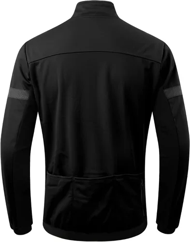 Vista 2 de Chaqueta de ciclismo para hombre, ropa de ciclismo de invierno, a prueba de viento, impermeable, térmica, softshell, cortavientos, con cremallera