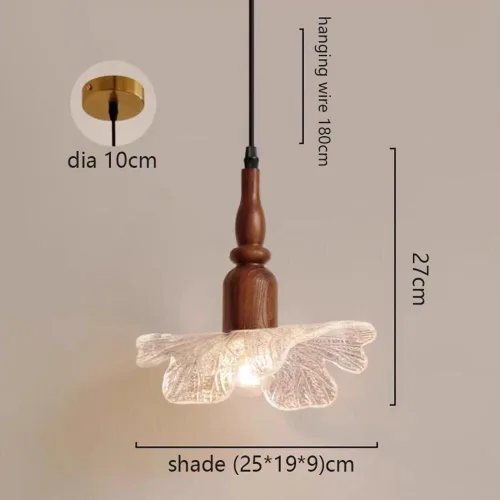 Vista 3 de Lámpara colgante de mediados de siglo con pantalla de cristal de flor E27/E26 sockets ajustable cable para comedor sala de estar