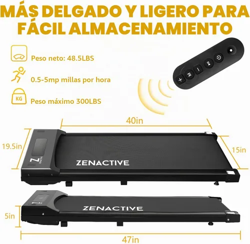 Vista 7 de TOUSAINS Walking Pad Treadmill for Home, Under Desk Treadmill, Portable Compact Walking Pad for Small Spaces, Quiet Electric Treadmill with Remote