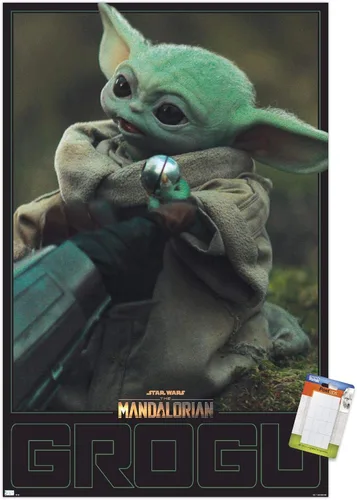 Vista 17 de Trends International Star Wars: The Mandalorian Season 2 - Póster de pared Grogu, 22.4 pulgadas de largo x 14.7 pulgadas, versión enmarcada