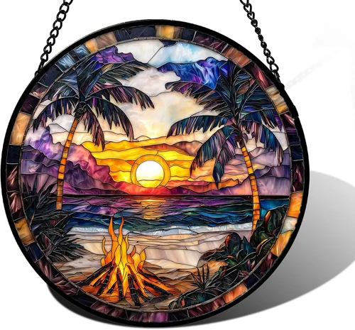 Vista 27 de DASTOLL Colgante de vidrio emplomado para ventana, diseño de lirio del valle, mariposa, atrapasol para puertas, hogar, atrapasoles decoración