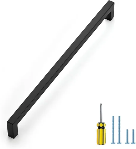 Vista 22 de Ravinte Paquete de 5 tiradores cuadrados de gabinete de 2-1/2 pulgadas, manijas negras para gabinetes de cocina, accesorios de cocina negros mate