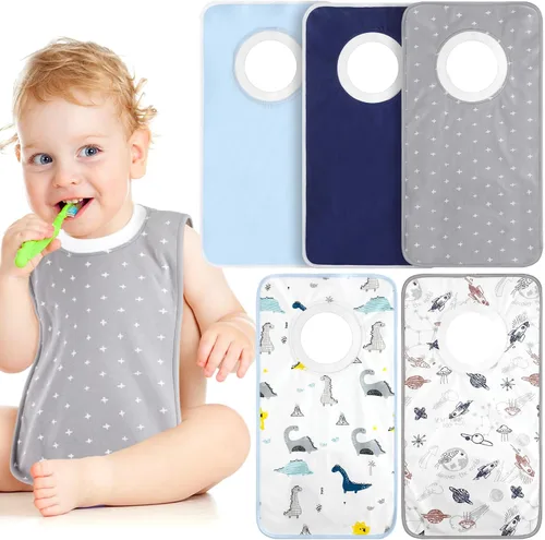 Vista 9 de Newwiee 5 baberos grandes para bebés, baberos suaves y absorbentes, cobertura completa, baberos para niños pequeños baberos baberos baberos